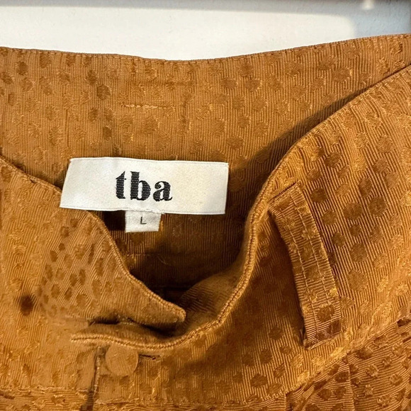 Tba Anthropologie TO BE ADORED animal DOT high rise wide leg trouser cotton silk - Picture 6 of 7